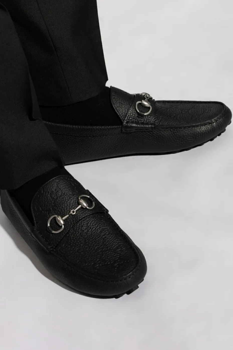 Gucci CZARNY Skórzane mokasyny