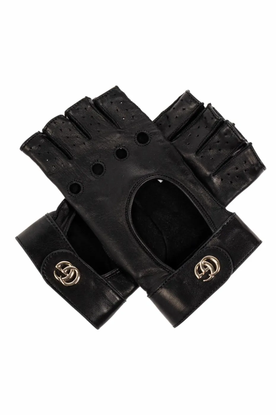 Gucci CZARNY Skórzane rękawice