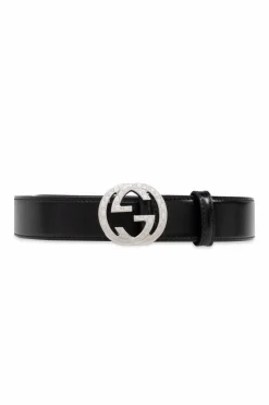 Gucci CZARNY Skórzany pasek