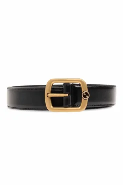 Gucci CZARNY Skórzany pasek