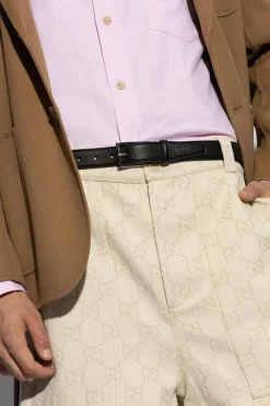 Gucci CZARNY Skórzany pasek