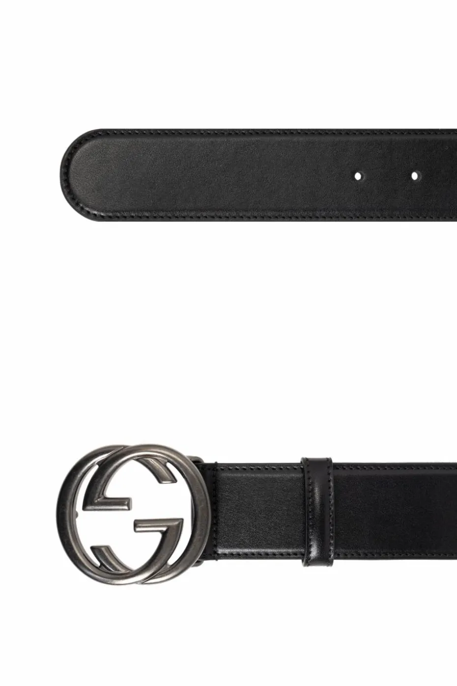 Gucci CZARNY Skórzany pasek
