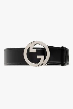 Gucci CZARNY Skórzany pasek