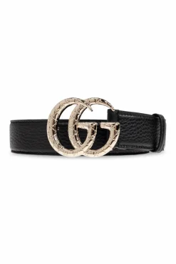 Gucci CZARNY Skórzany pasek
