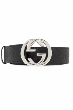 Gucci CZARNY Skórzany pasek
