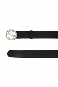 Gucci CZARNY Skórzany pasek