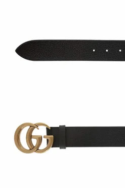 Gucci CZARNY Skórzany pasek