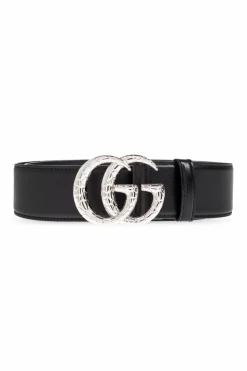 Gucci CZARNY Skórzany pasek
