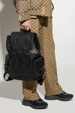 Gucci CZARNY Skórzany plecak