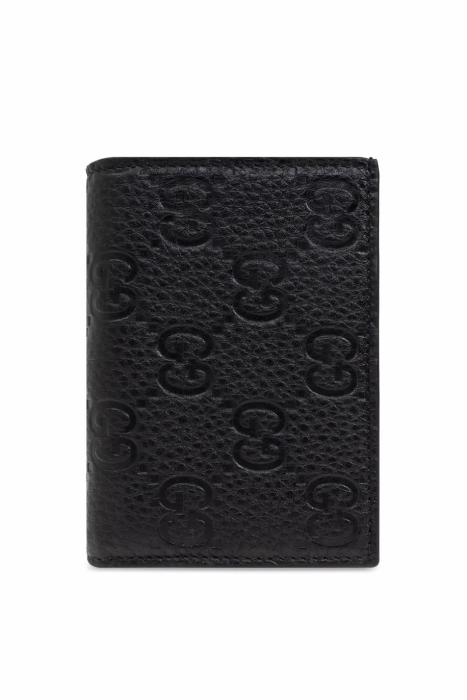 Gucci CZARNY Skórzany portfel z logo