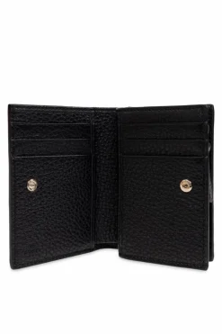 Gucci CZARNY Skórzany portfel z logo