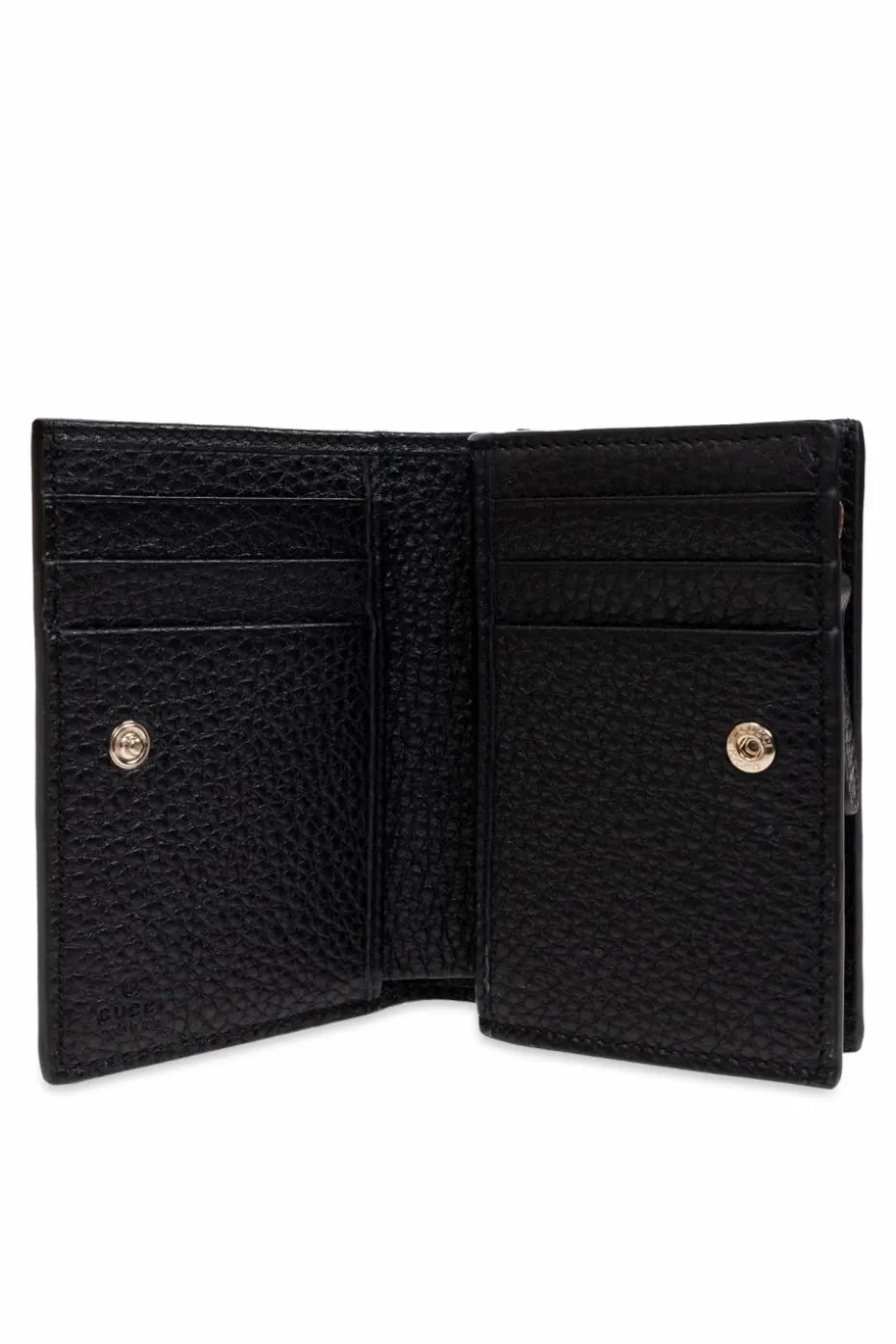 Gucci CZARNY Skórzany portfel z logo