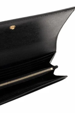Gucci CZARNY Skórzany portfel z logo