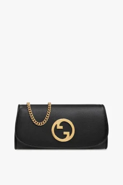 Gucci CZARNY Skórzany portfel na łańcuchu ‘Blondie’
