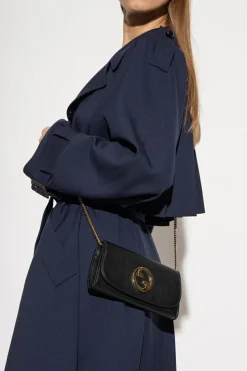 Gucci CZARNY Skórzany portfel na łańcuchu ‘Blondie’