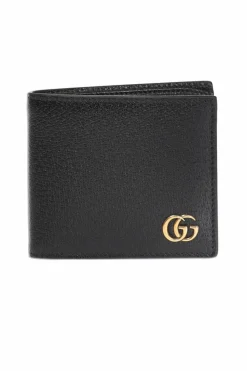 Gucci CZARNY Skórzany składany portfel