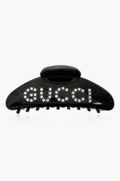 Gucci CZARNY Spinka do włosów z logo