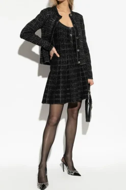 Gucci CZARNY Sukienka z lureksową nicią