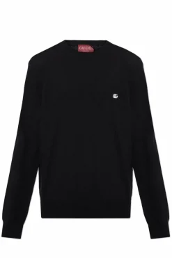 Gucci CZARNY Sweter z logo