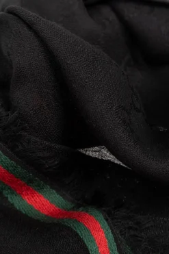 Gucci CZARNY Szal z monogramem