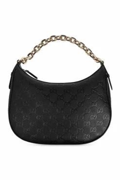 Gucci CZARNY Torba do ręki `GG Emblem Medium`