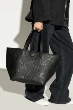 Gucci CZARNY Torba `Jumbo GG Medium` typu `shopper`