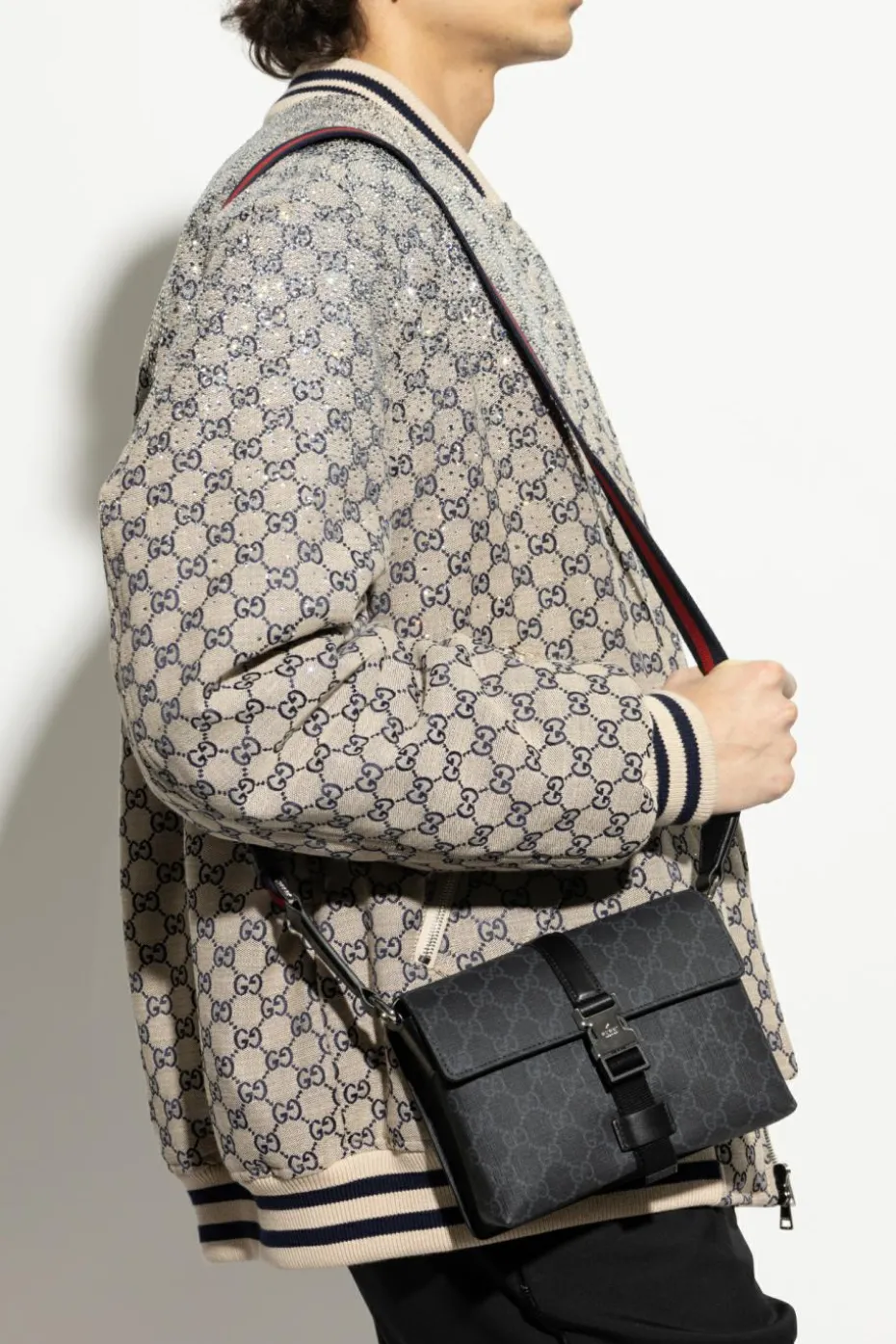 Gucci CZARNY Torba na ramię `Super Mini GG`