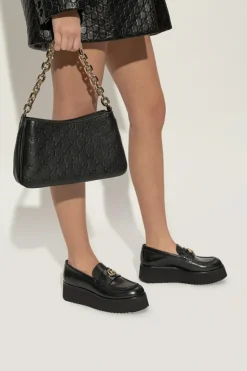 Gucci CZARNY Torba na ramię `Emblem Small`