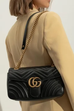 Gucci CZARNY Torba na ramię 'GG Marmont'