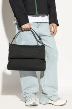 Gucci CZARNY Torba na ramię ze wzorem `GG`