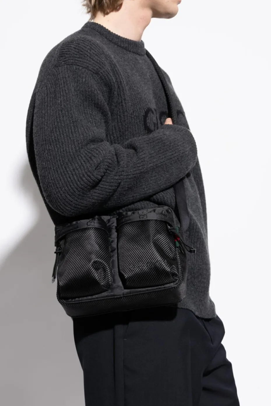 Gucci CZARNY Torba na ramię z monogramem