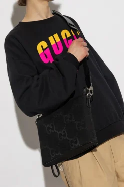 Gucci CZARNY Torba na ramię z monogramem