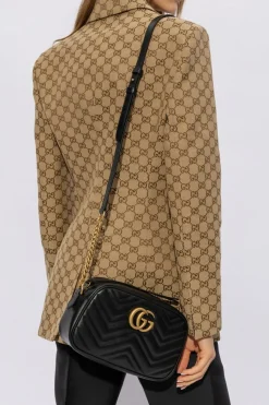 Gucci CZARNY Torba na ramię 'GG Marmont'