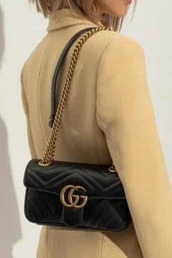 Gucci CZARNY Torba na ramię 'GG Marmont'
