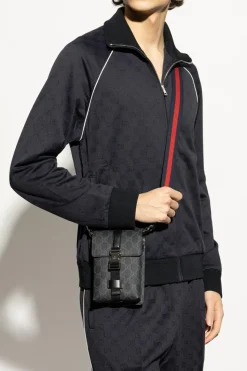 Gucci CZARNY Torba na ramię z płótna `GG Supreme`
