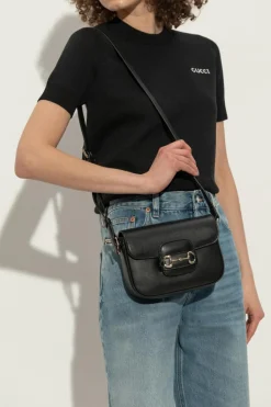 Gucci CZARNY Torba na ramię `Horsebit 1955 Soft Mini`