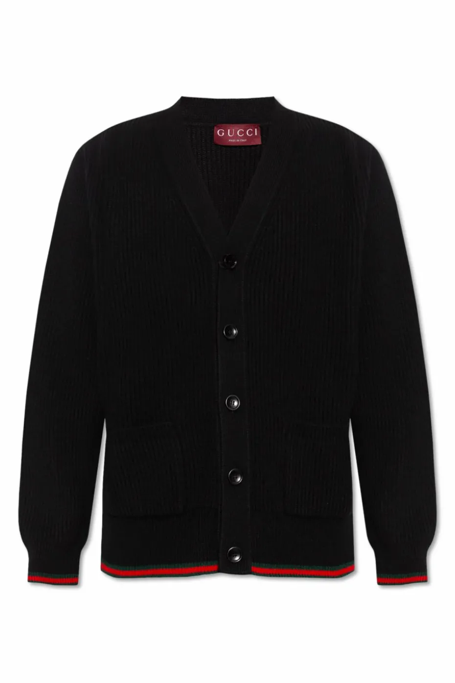 Gucci CZARNY Wełniany kardigan