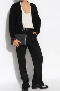 Gucci CZARNY Wełniany kardigan