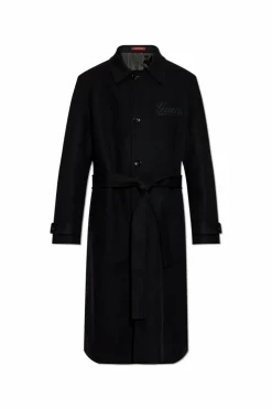Gucci CZARNY Wełniany płaszcz