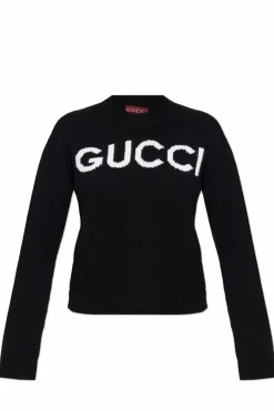 Gucci CZARNY Wełniany sweter