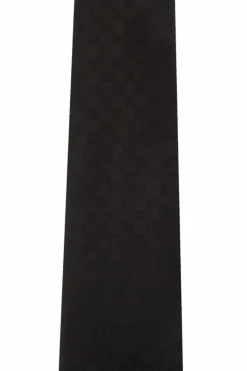 Gucci CZARNY Wzorzysty krawat z logo