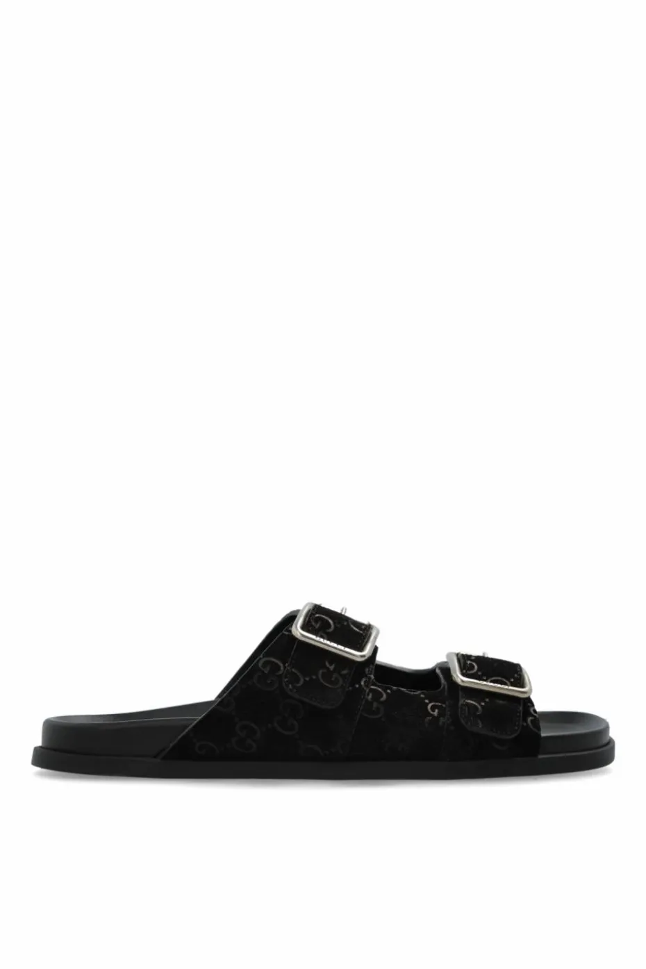 Gucci CZARNY Zamszowe klapki