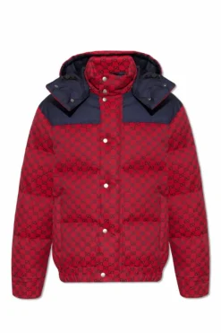 Gucci CZERWONY Kurtka puchowa z monogramem