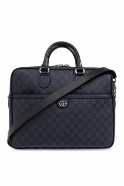 Gucci GRANATOWY Aktówka z monogramem
