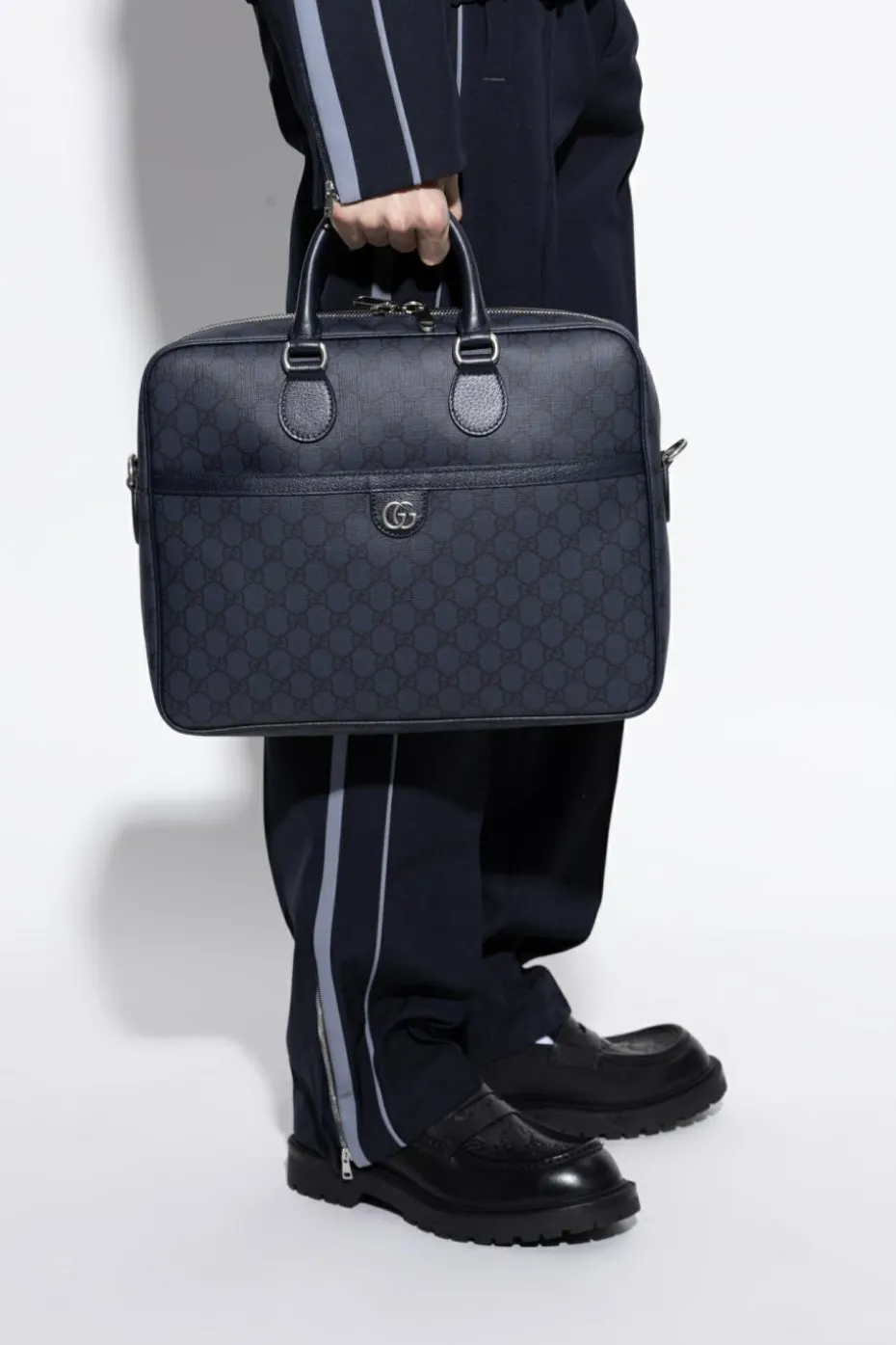 Gucci GRANATOWY Aktówka z monogramem