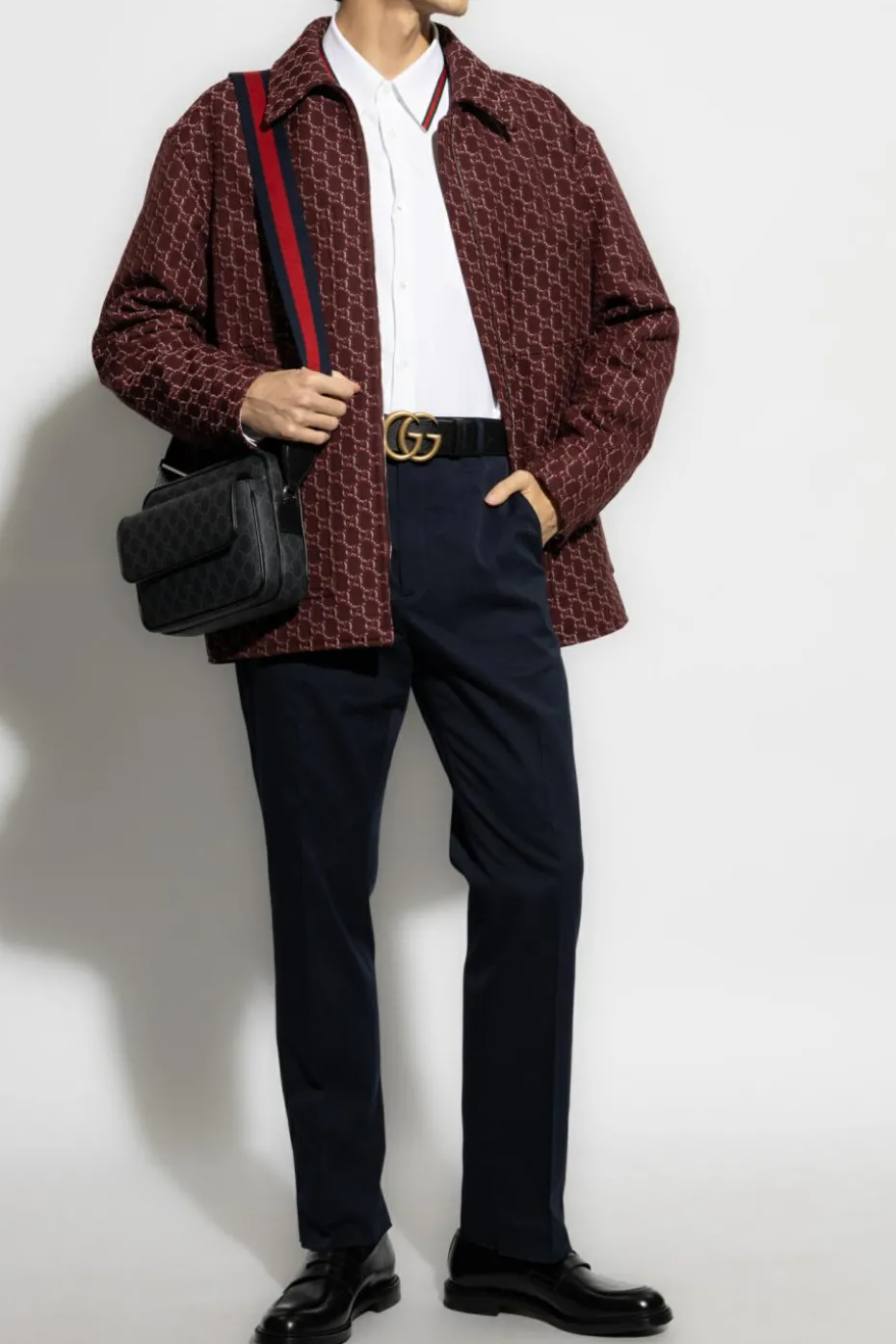 Gucci GRANATOWY Bawełniane spodnie