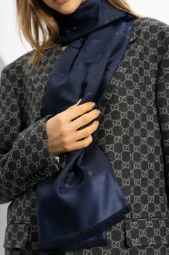Gucci GRANATOWY Chusta z monogramem