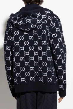 Gucci GRANATOWY Dwustronna wełniana bluza