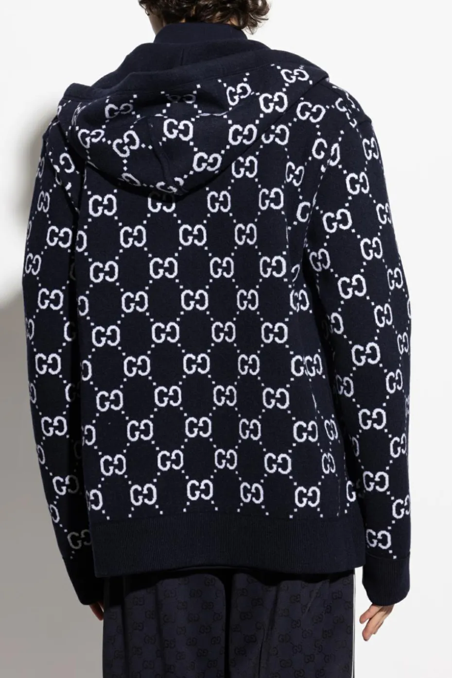 Gucci GRANATOWY Dwustronna wełniana bluza