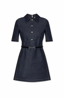 Gucci GRANATOWY Jeansowa sukienka